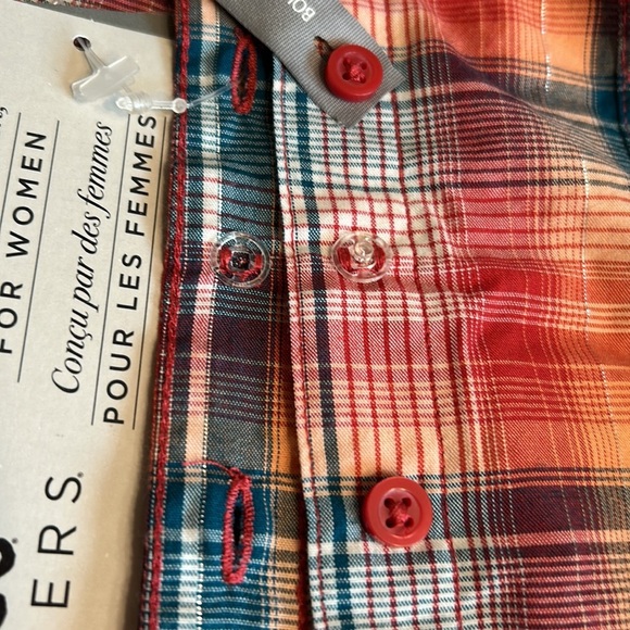 Perfect boxy plaid shirt,cowgirl,metallic thread,PTP 25” oversized 1X - Picture 8 of 13